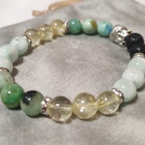 bracelet personnalisé, terre&lumiere, atelier de vanessa, spirituel, minéral, lithothérapie, pierre, intuition, clairvoyance, apaisement, bien être,