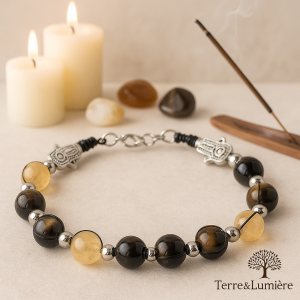 bracelet personnalisé, terre&lumiere, atelier de vanessa, spirituel, minéral, lithothérapie, pierre, intuition, clairvoyance, apaisement, bien être,