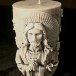 Bougie d’Intention – Jésus Sacré-Cœur (Grande taille) – Storax & Cire de soja